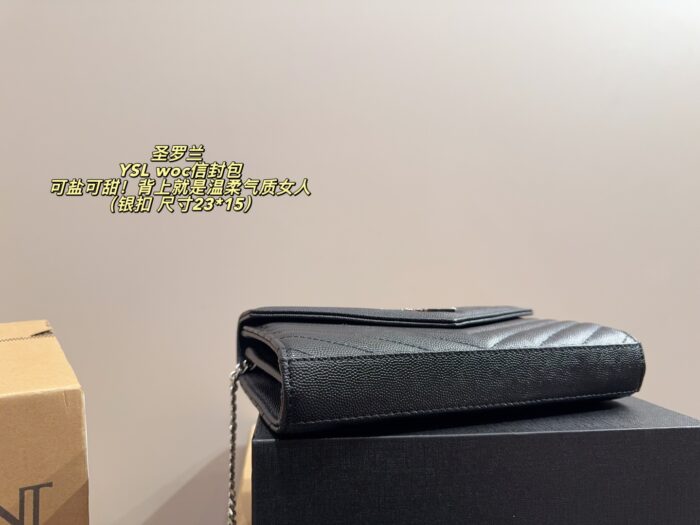 Yves Saint Laurent Woc Envelope Bag Silver Buckle Versatile Carrying Options Elegant And Refined - Image 6