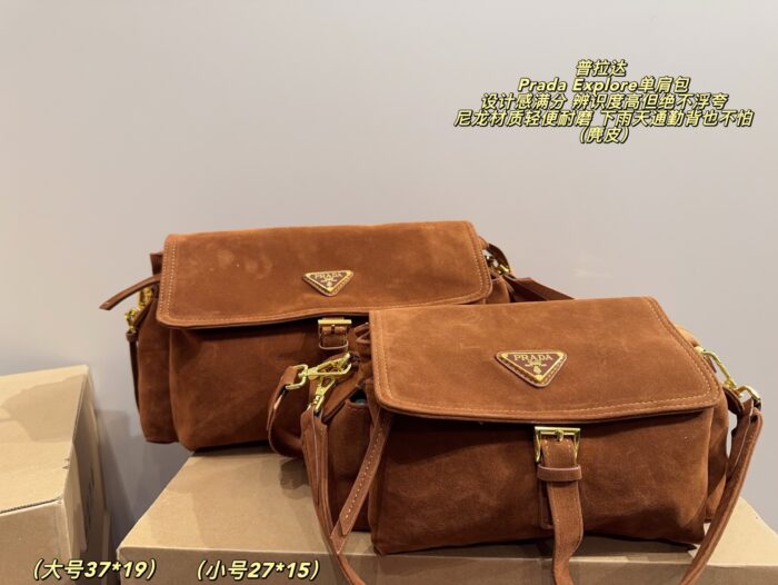 Prada Explore Shoulder Bag Geometric Lines, Triangular Logo, Nylon, Durable, Versatile Carrying Options - Image 10