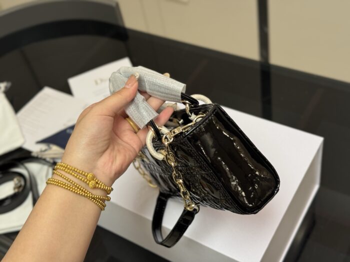 Dior Lady Patent Leather Crossbody Lady D Bag 2025 New Silhouette Dual Straps - Image 6