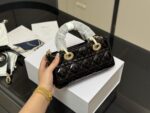 Dior Lady Patent Leather Crossbody Lady D Bag 2025 New Silhouette Dual Straps - Image 7