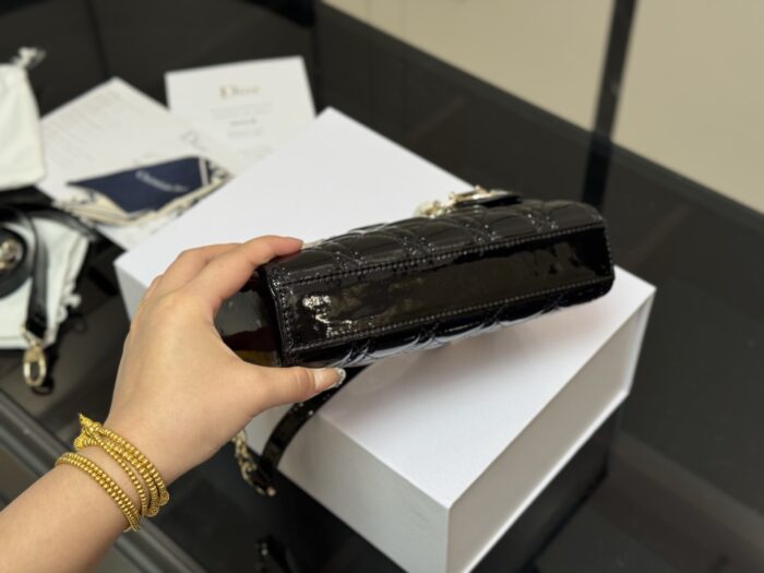 Dior Lady Patent Leather Crossbody Lady D Bag 2025 New Silhouette Dual Straps - Image 8