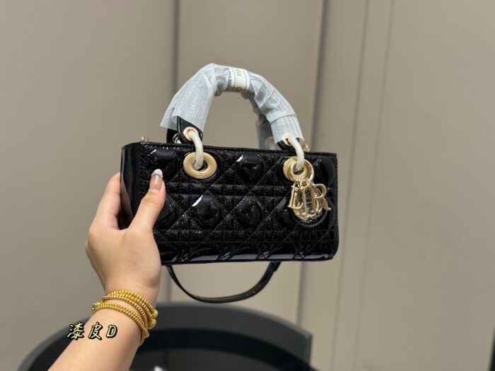 Dior Lady Patent Leather Crossbody Lady D Bag 2025 New Silhouette Dual Straps - Image 9