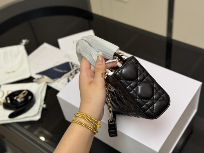 Dior Lady Sheepskin Crossbody Lady Dior Bag 2025 New Silhouette Dual Straps - Image 6