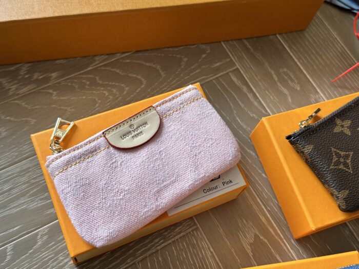 Louis Vuitton Monogram/Denim Coin Purse Card Holder Car Key Accessory Adorable And Practical - Image 3