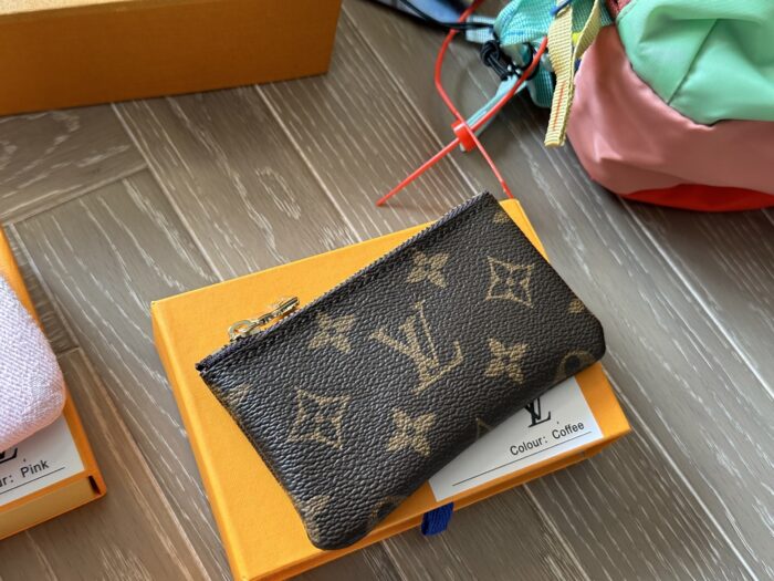 Louis Vuitton Monogram/Denim Coin Purse Card Holder Car Key Accessory Adorable And Practical - Image 4
