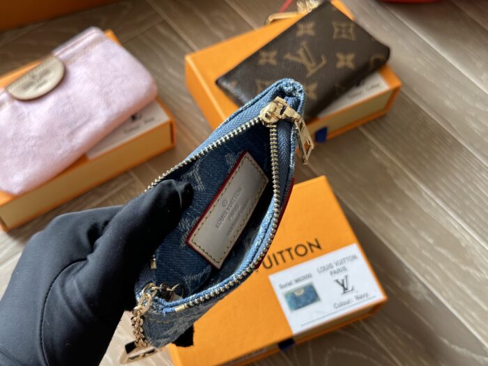 Louis Vuitton Monogram/Denim Coin Purse Card Holder Car Key Accessory Adorable And Practical - Image 8