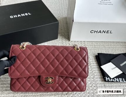 Chanel Cf Series Caviar Grain Leather Diamond Quilted Chain Bag