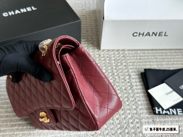 Chanel Cf Series Caviar Grain Leather Diamond Quilted Chain Bag - Image 3