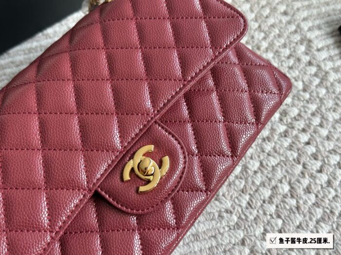 Chanel Cf Series Caviar Grain Leather Diamond Quilted Chain Bag - Image 5