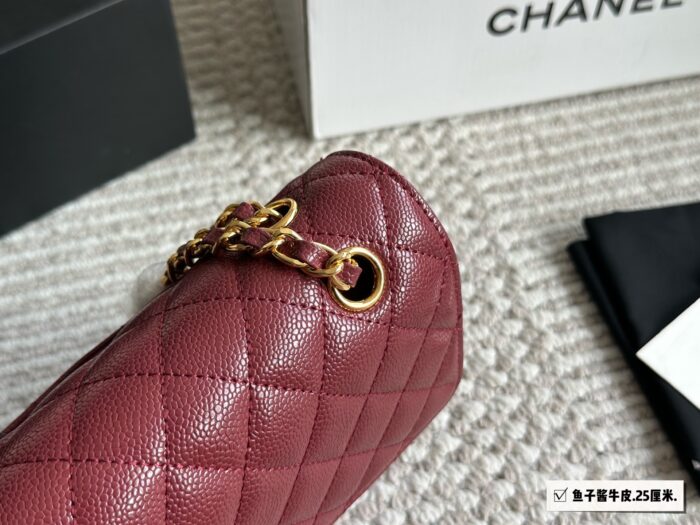 Chanel Cf Series Caviar Grain Leather Diamond Quilted Chain Bag - Image 6