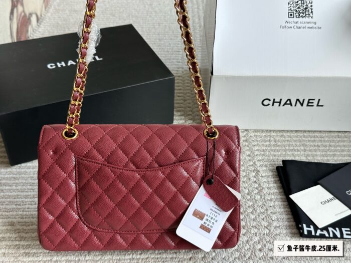 Chanel Cf Series Caviar Grain Leather Diamond Quilted Chain Bag - Image 7