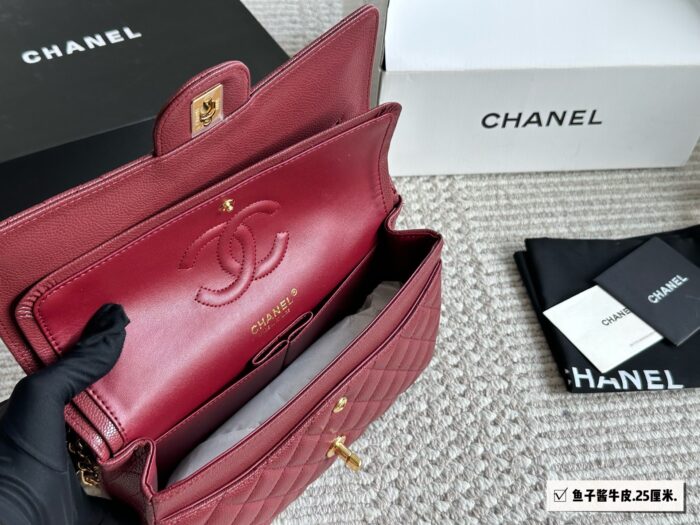 Chanel Cf Series Caviar Grain Leather Diamond Quilted Chain Bag - Image 8