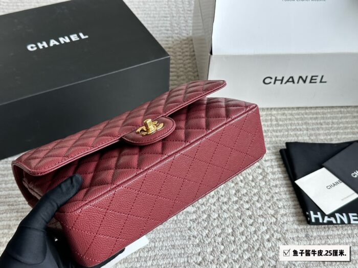 Chanel Cf Series Caviar Grain Leather Diamond Quilted Chain Bag - Image 9