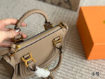 Chloe Handheld Saddle Bag Cowhide Leather Suede / Fringe / Rivets / Horseshoe Buckle Retro Elegance - Image 3