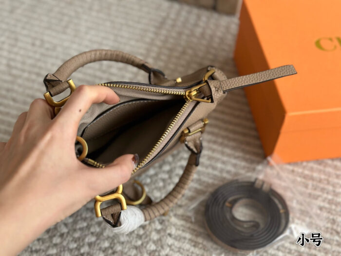 Chloe Handheld Saddle Bag Cowhide Leather Suede / Fringe / Rivets / Horseshoe Buckle Retro Elegance - Image 8