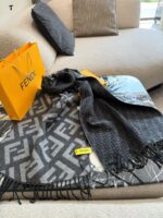 Fendi Double-Sided Cashmere Scarf With Ff Pattern (Box And Paper Bag Packaging) - Image 2