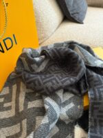 Fendi Double-Sided Cashmere Scarf With Ff Pattern (Box And Paper Bag Packaging) - Image 4