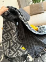 Fendi Double-Sided Cashmere Scarf With Ff Pattern (Box And Paper Bag Packaging) - Image 5
