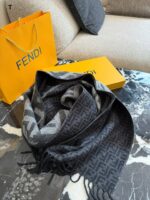 Fendi Double-Sided Cashmere Scarf With Ff Pattern (Box And Paper Bag Packaging) - Image 6
