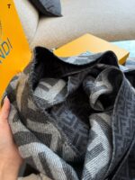 Fendi Double-Sided Cashmere Scarf With Ff Pattern (Box And Paper Bag Packaging) - Image 7