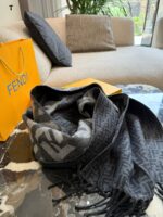 Fendi Double-Sided Cashmere Scarf With Ff Pattern (Box And Paper Bag Packaging) - Image 8