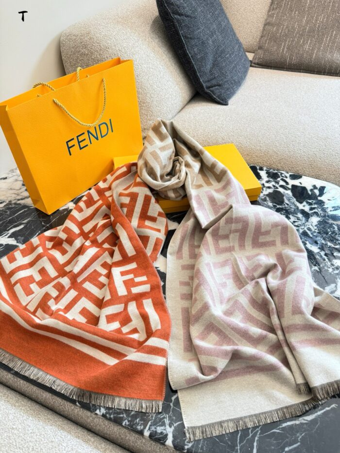 Fendi Classic Monogram Scarf With Box Handbag - Image 3