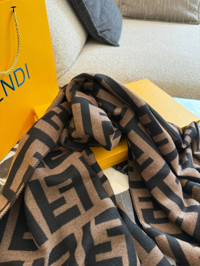 Fendi Classic Monogram Scarf With Box Handbag - Image 5