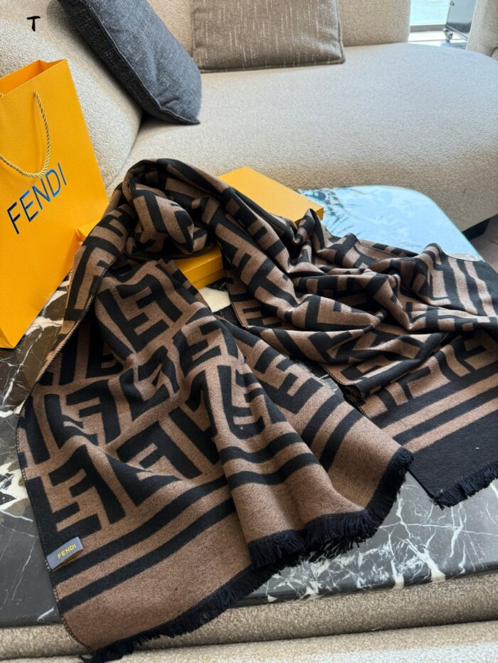 Fendi Classic Monogram Scarf With Box Handbag - Image 6