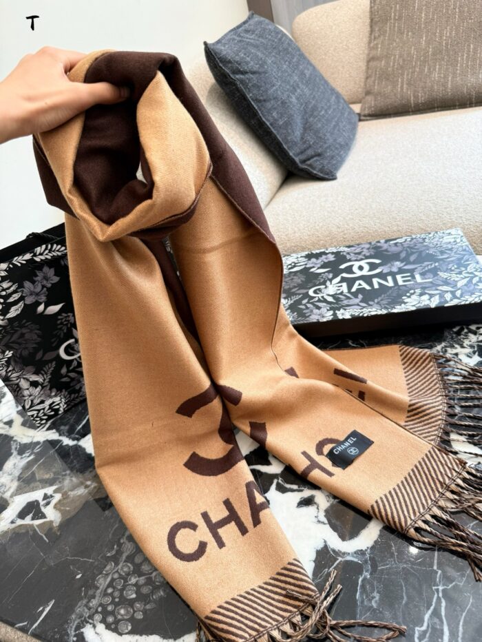 Chanel Fringe Logo Scarf - Image 3