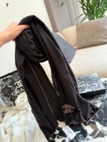 Chanel Ink-Washed Cashmere Scarf With Box Handbag - Image 8