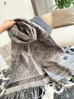 Dior Double-Faced Cashmere Scarf (With Box Tote Bag) - Image 9