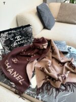 Chanel Double C Print Fringe Scarf (With Box Handbag) - Image 3