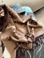 Chanel Double C Print Fringe Scarf (With Box Handbag) - Image 4