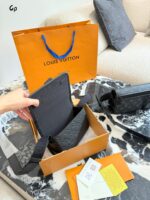 Louis Vuitton Bosphore Mini Messenger Bag Black Monogram Embossed Leather Trim Adjustable Strap Daily Commute - Image 8