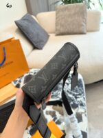 Louis Vuitton Bosphore Mini Messenger Bag Black Monogram Embossed Leather Trim Adjustable Strap Daily Commute - Image 9