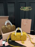Miu Miu 2024 Fw Autumn/Winter Suede Collection Suede Bowling Bag Vintage Minimalist Suede Autumn/Winter Vibes