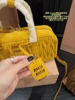 Miu Miu 2024 Fw Autumn/Winter Suede Collection Suede Bowling Bag Vintage Minimalist Suede Autumn/Winter Vibes - Image 5