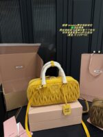 Miu Miu 2024 Fw Autumn/Winter Suede Collection Suede Bowling Bag Vintage Minimalist Suede Autumn/Winter Vibes - Image 10