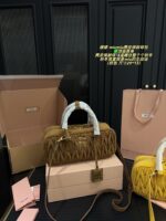 Miu Miu 2024 Fw Autumn/Winter Suede Collection Suede Bowling Bag Vintage Minimalist Suede Autumn/Winter Vibes - Image 11