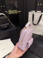 Chanel Mini Backpack - Diamond Quilted Grained Leather With Small Pocket - Durable And Hard-Wearing - Image 4