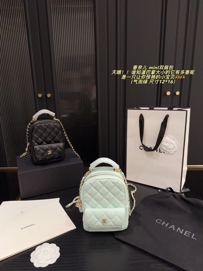Chanel Mini Backpack - Diamond Quilted Grained Leather With Small Pocket - Durable And Hard-Wearing - Image 16