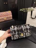 Chanel 24K Tweed Cf Flap Bag With Sheepskin Lining Autumn/Winter Atmosphere Classic Spacious Design - Image 9