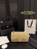 Chanel 24K Tweed Cf Flap Bag With Sheepskin Lining Autumn/Winter Atmosphere Classic Spacious Design - Image 11