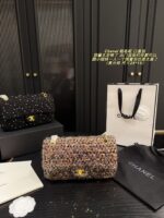 Chanel 24K Tweed Cf Flap Bag With Sheepskin Lining Autumn/Winter Atmosphere Classic Spacious Design - Image 13