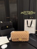 Chanel 24K Tweed Cf Flap Bag With Sheepskin Lining Autumn/Winter Atmosphere Classic Spacious Design - Image 14