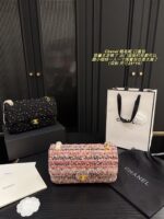 Chanel 24K Tweed Cf Flap Bag With Sheepskin Lining Autumn/Winter Atmosphere Classic Spacious Design - Image 16