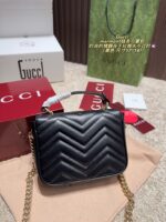 Gucci Marmont Chain Bag Metal Double G Logo Platinum Colourway Timelessly Chic - Image 4