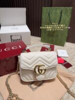 Gucci Marmont Chain Bag Metal Double G Logo Platinum Colourway Timelessly Chic - Image 11
