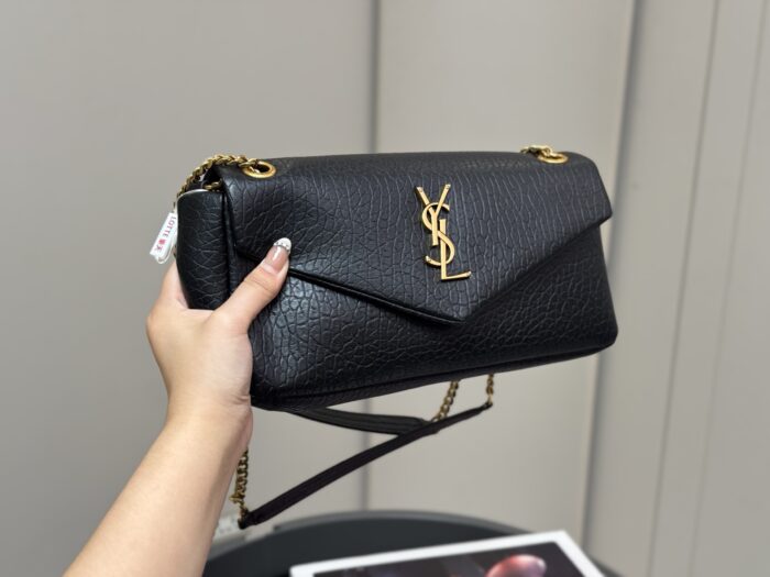 Yves Saint Laurent Calypso Lambskin-Patterned Underarm Chain Bag - Image 9