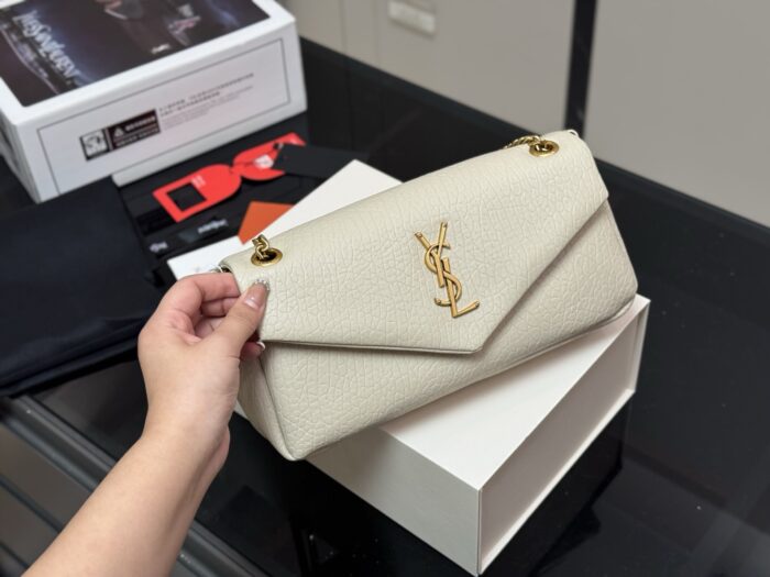 Yves Saint Laurent Calypso Lambskin-Patterned Chain-Handle Underarm Bag - Image 1